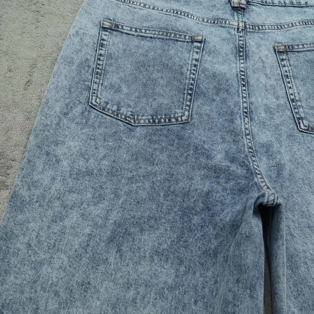 DKNY Jeans Women's Size 32 Blue High-Rise Wide-Leg Denim Pants 30.5